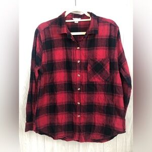 Women’s Full Tilt for Tillys red and black Buffalo plaid cotton flannel size XL
